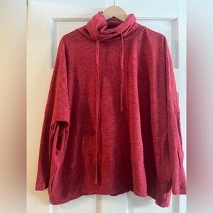 Zenana Women’s Large Poncho Cowl Neck Sweater